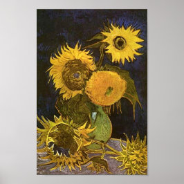Still Life Vase Five Sunflowers Van Gogh Fine Art Poster