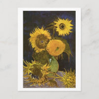 Still Life Vase Five Sunflowers Van Gogh Fine Art