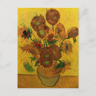 Still Life Vase mit fünfzehn Sonnenblumen - Van Go Postkarte