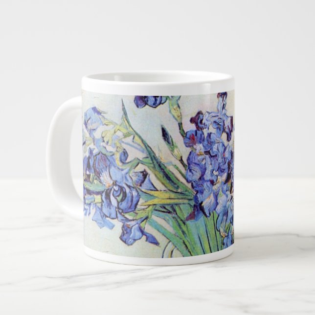 Still Life Vase mit Irisch von Vincent van Gogh Jumbo-Tasse (Vorderseite Links)