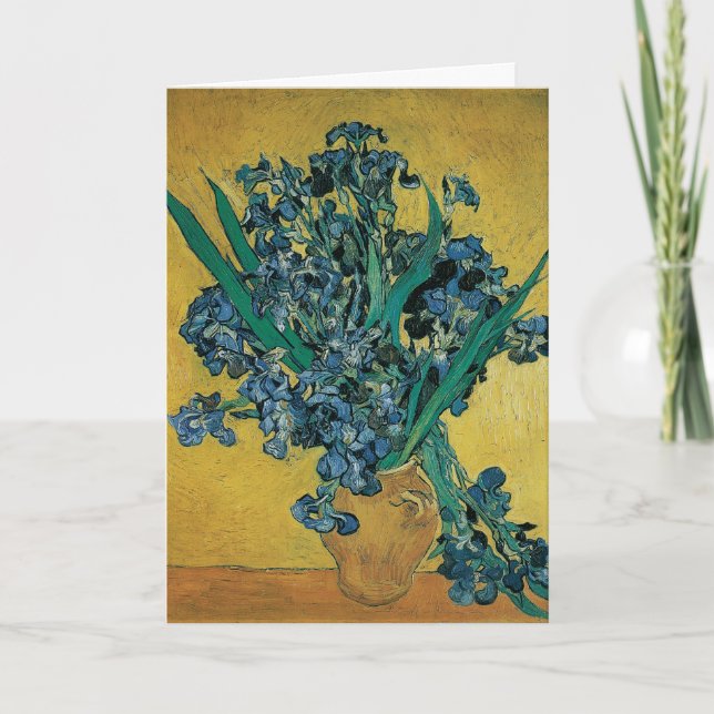 Still Life Vase mit Irisch von Vincent van Gogh Karte (Vorderseite)