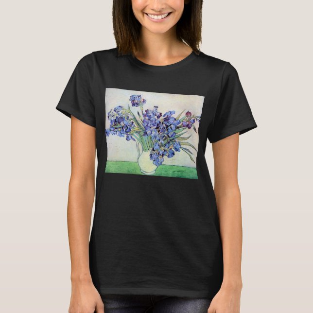 Still Life Vase mit Irisch von Vincent van Gogh T-Shirt (Vorderseite)