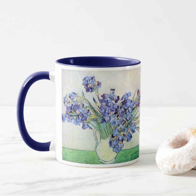 Still Life Vase mit Irisch von Vincent van Gogh Tasse (Mit Donut)
