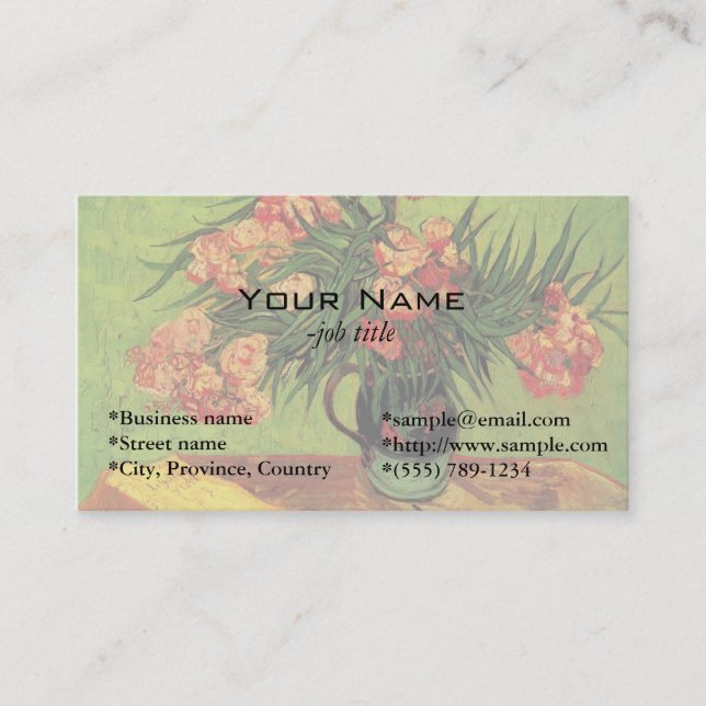 Still Life Vase mit Oleanders und Books, Van Gogh Visitenkarte (Vorderseite)