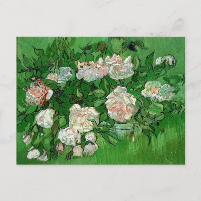 Still Life - Vase mit Roses Vincent van Gogh Postkarte (Vorderseite)