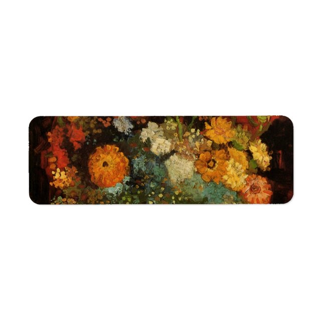 Still Life Vase mit Zinnias von Vincent van Gogh (Vorne)