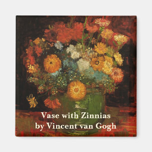 Still Life Vase mit Zinnias von Vincent van Gogh Magnet