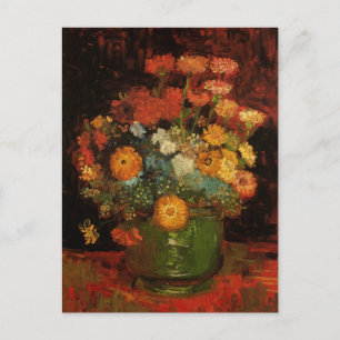 Still Life Vase mit Zinnias von Vincent van Gogh Postkarte