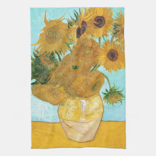 Still Life - Vase mit zwölf Sonnenblumen van Gogh Handtuch