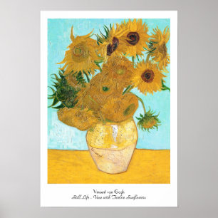 Still Life - Vase mit zwölf Sonnenblumen van Gogh Poster
