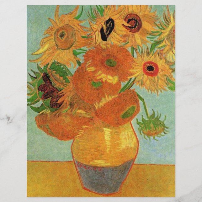 Still Life Vase mit zwölf Sonnenblumen von Van Gog (Vorderseite)