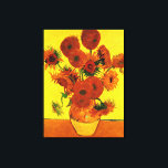 Still Life Vase w 15 Sonnenblumen Vincent van Gogh Leinwanddruck<br><div class="desc">Still Life: Vase mit 15 Sonnenblumen von Vincent van Gogh ist ein Vintager Kunst Post-Impressionismus noch Leben Blumenmalerei. Ein wunderschönes Bouquet mit frisch geschnittenen gelben und orangefarbenen Sonnenblumen aus einem Sommergarten in voller Blüte. Über den Künstler: Vincent Willem van Gogh (1853-1890) war einer der berühmtesten postimpressionistischen Maler seiner Zeit. Seine...</div>