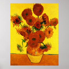 Still Life Vase w 15 Sonnenblumen Vincent van Gogh Poster