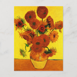 Still Life Vase w 15 Sonnenblumen Vincent van Gogh Postkarte