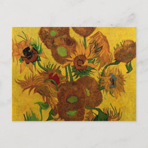Still Life Vase w 15 Sonnenblumen Vincent van Gogh Postkarte