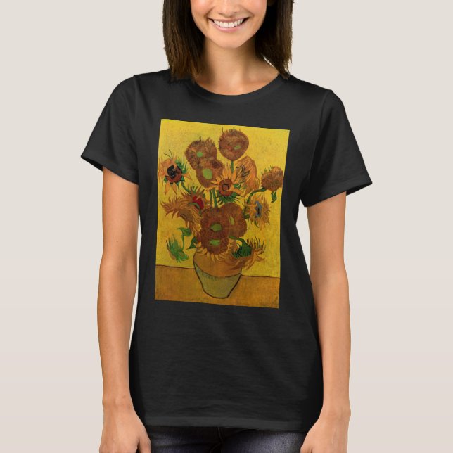 Still Life Vase w 15 Sonnenblumen Vincent van Gogh T-Shirt (Vorderseite)