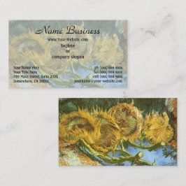 Still Life Vier Sonnenblume schneiden von Vincent Visitenkarte