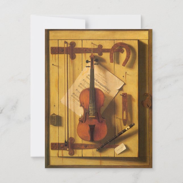 Still Life Violin and Music von William Harnett (Vorderseite)