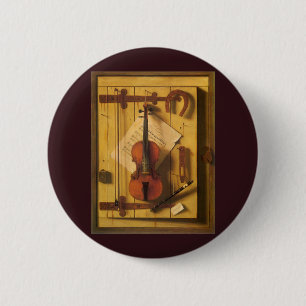 Still Life Violin and Music von William Harnett Button