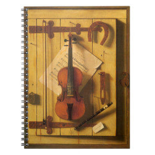 Still Life Violin and Music von William Harnett Notizblock