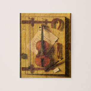 Still Life Violin and Music von William Harnett Puzzle