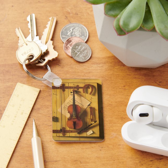 Still Life Violin and Music von William Harnett Schlüsselanhänger (Schreibtisch)