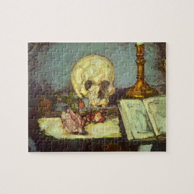 Still Life w Skull, Candle, Book by Paul Cezanne Puzzle (Horizontal)