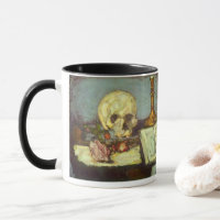 Still Life w Skull, Candle, Book by Paul Cezanne