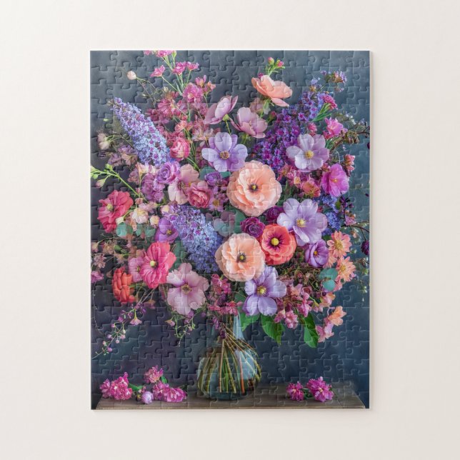 Still Life with Delphiniums and Ranunculus Puzzle (Vertikal)