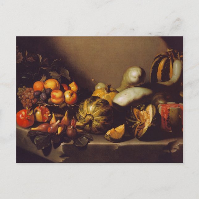 Still Life with Frucht by Caravaggio Postcard Postkarte (Vorderseite)