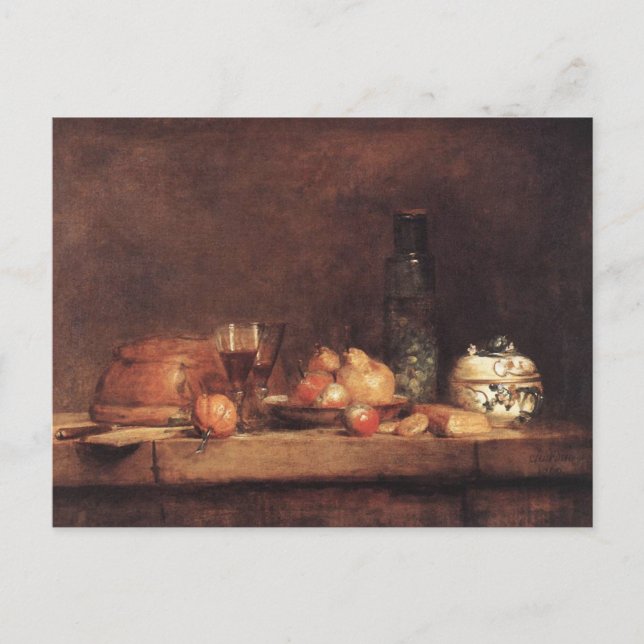 Still Life with Jar of Olives by Jean Chardin Post Postkarte (Vorderseite)