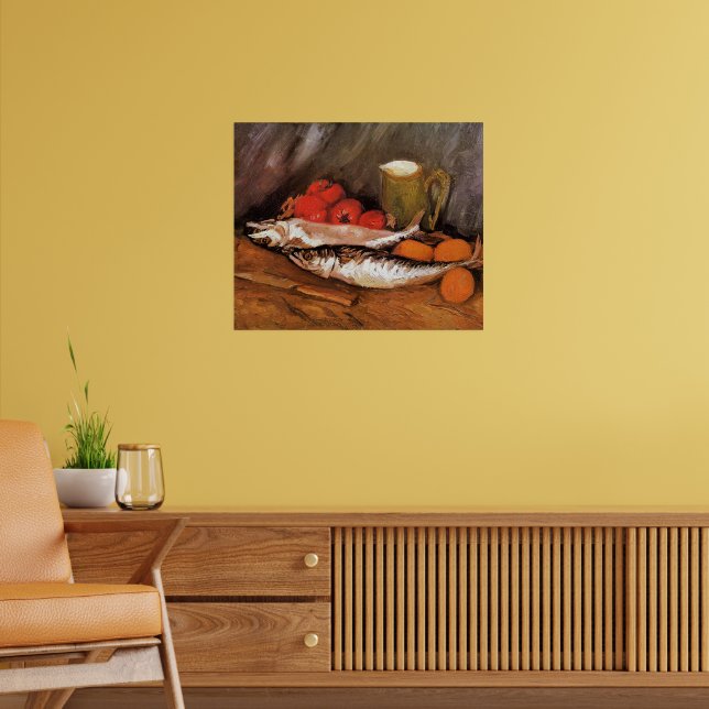 Still Life with Mackerels, lemons, tomatoes, Poster (Wohnzimmer 2)