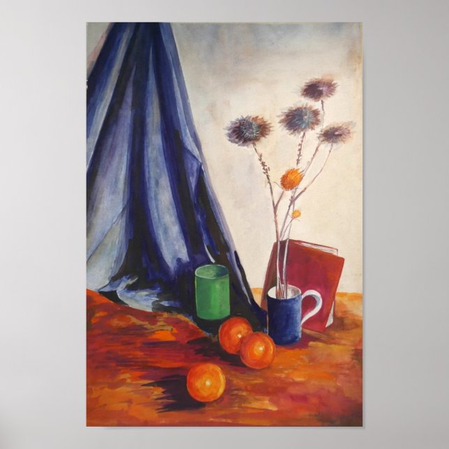 Still Life with Oranges & Jug – Kitchen Wall Art Poster (Vorne)