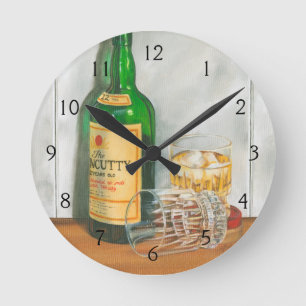 Still Life with Scotch von Jennifer Goldberger Runde Wanduhr