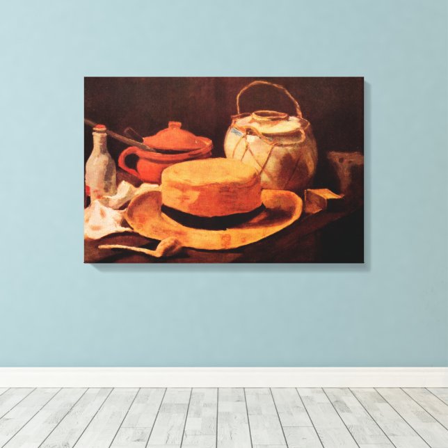 Still Life Yellow Straw Hat von Vincent van Gogh Leinwanddruck (Insitu (Holzboden))