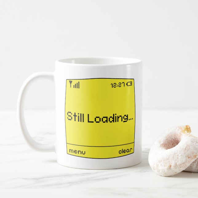 Still Loading.. Retro Mobile Design Mug Kaffeetasse (Mit Donut)