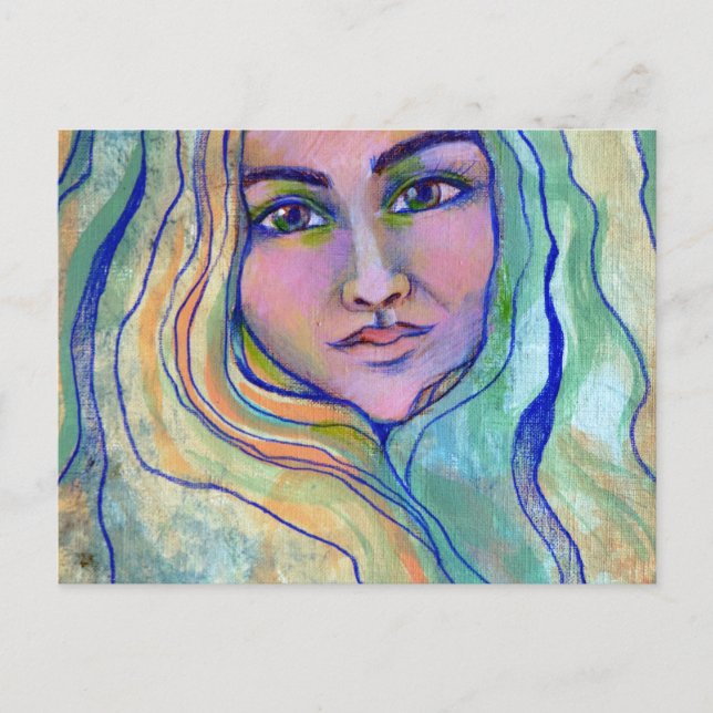 Still Seas Goddess Feiertagspostkarte (Vorderseite)