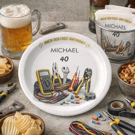 Still Shocking at 40 Electrician Birthday Party Pappteller