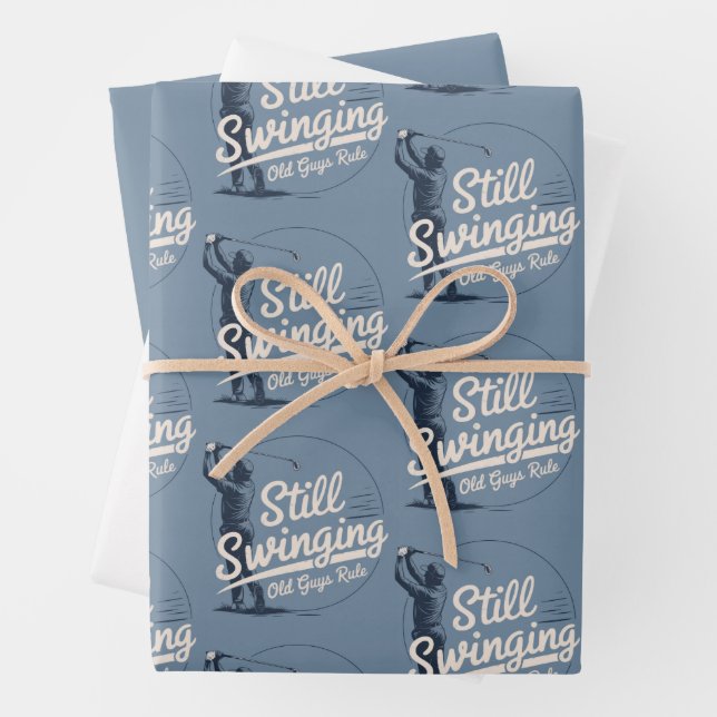 Still Swinging Old Guys Rule Father's Day Golfers Geschenkpapier Set (Beispiel)