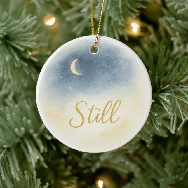 “Still” Watercolor Christmas Ornament (Baum)