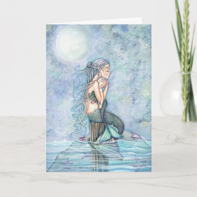 Still Waters Mermaid Baby Dusche Danke Karten (Vorderseite)