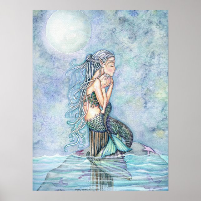 Still Waters Mermaid Mutter und Baby Poster (Vorne)