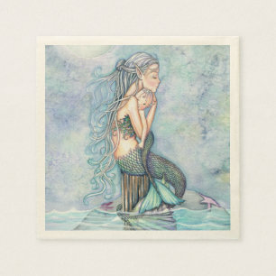 Still Waters Mutter und Baby Mermaids Paper Napkin Serviette