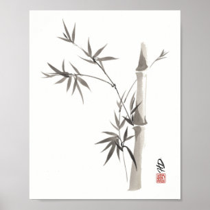 Stille Bambus-Eleganz Chinesische Pinselkunst Poster