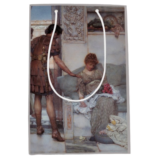 Stille Begrüßung (von Lawrence Alma-Tadema) Mittlere Geschenktüte (Vorderseite)