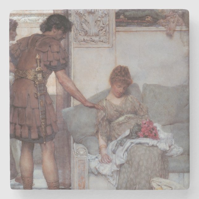 Stille Begrüßung (von Lawrence Alma-Tadema) Steinuntersetzer (Vorderseite)