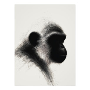 Stille Beobachter-Primate-Kohle-Studie Fotodruck