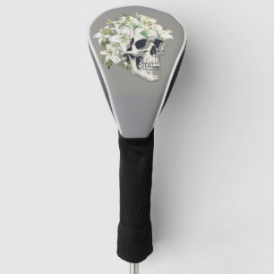 Stille Blüte: Schädel und weiße Lilien Golf Headcover