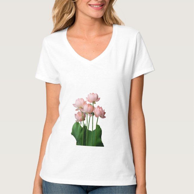 Stille Blütenlotus in Stille Gnade Erhebung Seren T-Shirt (Vorderseite)