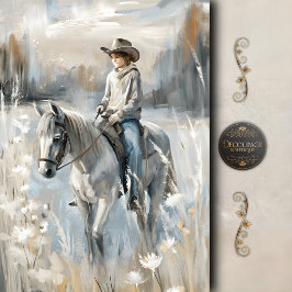 Stille Cowboy-Träume Decoupage Seidenpapier